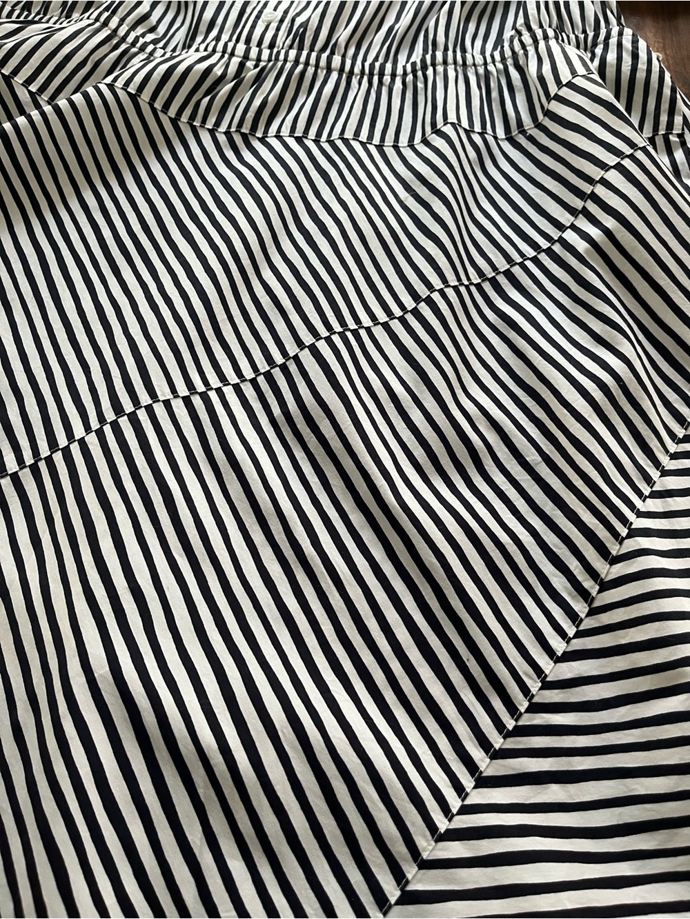 Lane Bryant Black & White Striped Shirt Midi Dress with Waist Tie - Picture 7 of 9